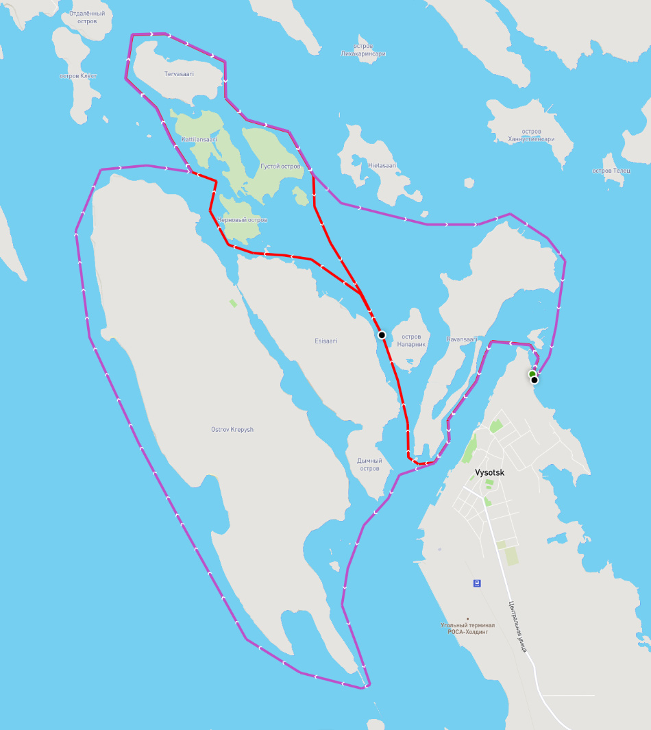 Два варианта похода к архипелагу Густой