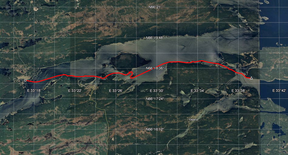 Карта пройденного пути — 18.5 км